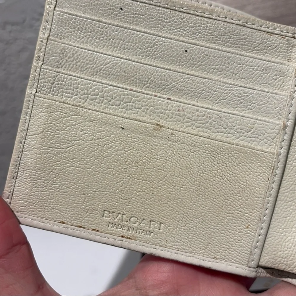 Bulgari Cream Leather Men's Wallet